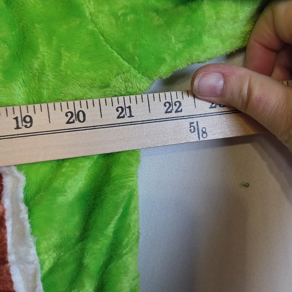 Turtle Costume Adult Medium Plush Full Zip Hooded Shell Back Zip Green Cosplay